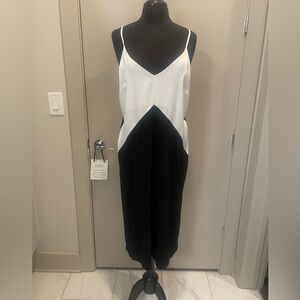 Zara Black & White Satin Dress